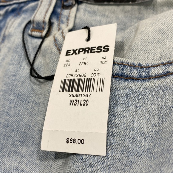 Men’ Express Light Wash Athletic Slim Hyper Hyper Stretch NWT - Picture 4 of 4